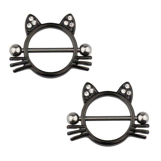 Rabbit Nipple Ring Piercing Barbell Shield Bar Rings Surgical Steel Sexy Adult Game for Women Breast Body Jewelry Gift 14G