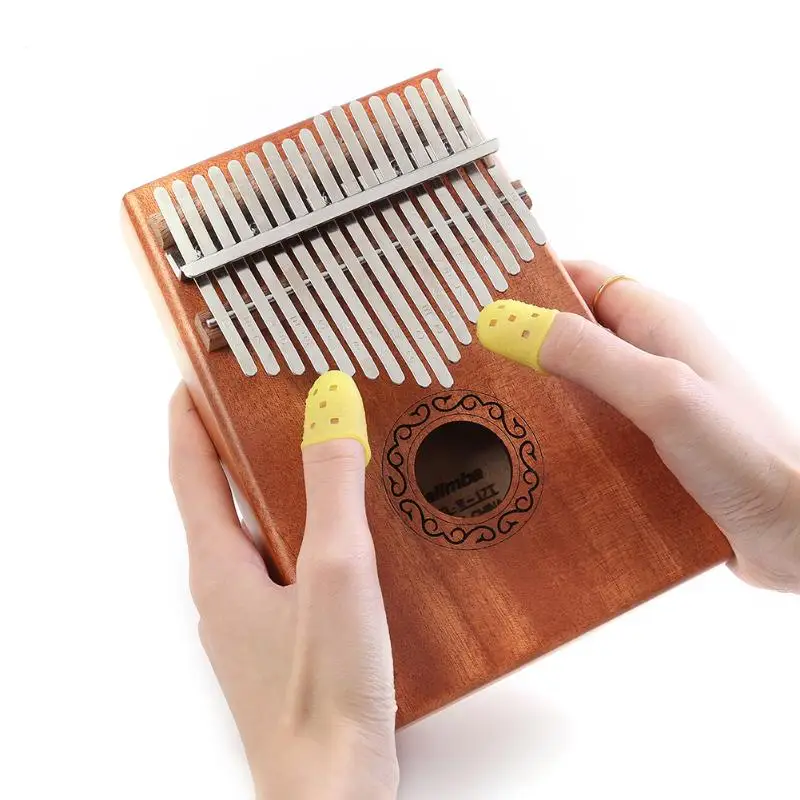

17 Keys Kalimba Wood Mahogany Thumb Piano Musical Instrument with Tuning Hammer Cloth Sticker Bag for Beginner Hot Sale
