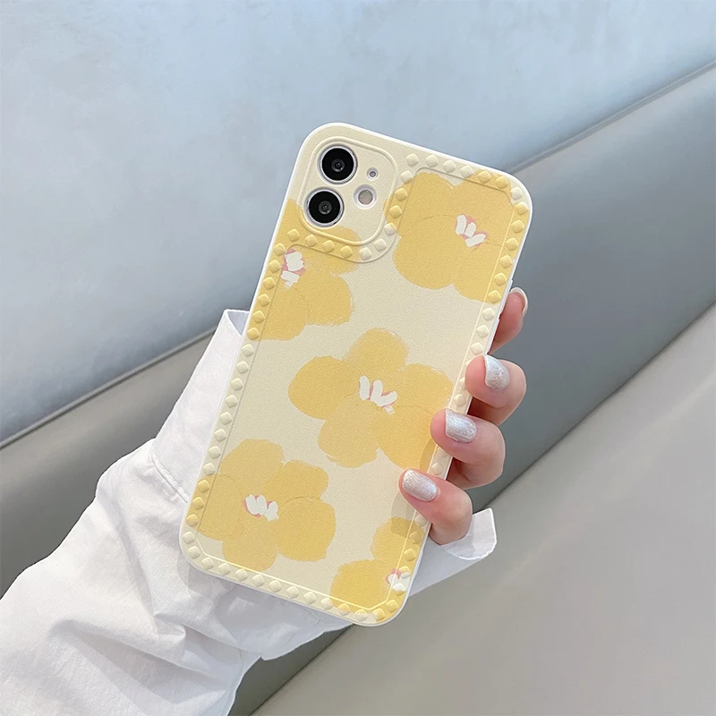 Cute Yellow Flowers Daisy Phone Case For Iphone 13 Pro Max 12 11 X Xs Xr 7 8 Plus Se Fashion Soft Silicone Shockproof Cover Phone Case Covers Aliexpress