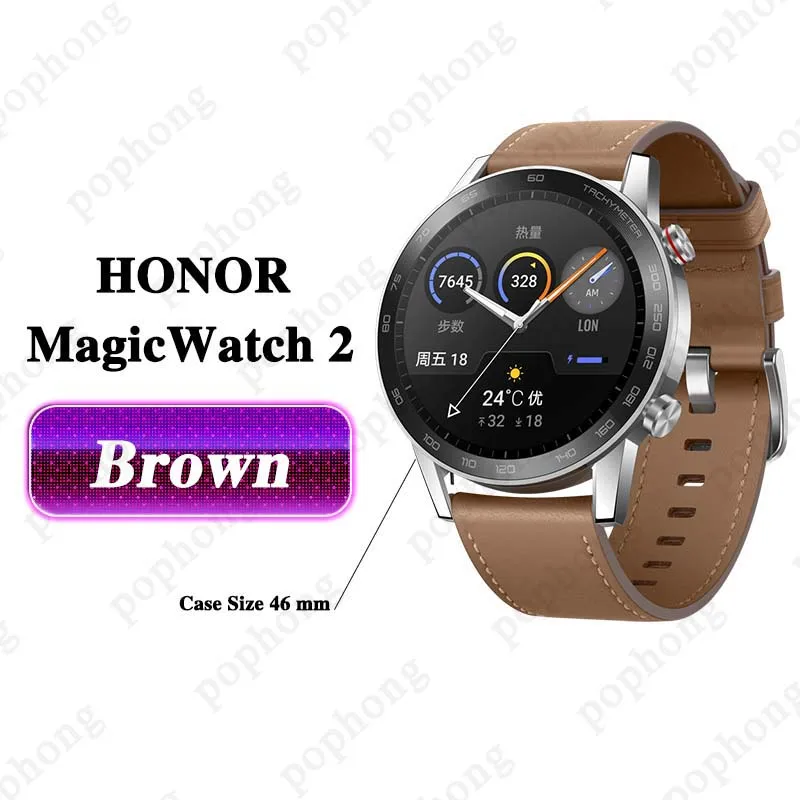 brown HONOR MagicWatch 2 Smartwatch Kirin A1 трекер сердечного ритма 14 дней Срок службы батареи телефонный звонок Honor watch magic 2 - Цвет: brown