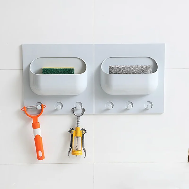 Plastic Kitchen Storage Rack Organizer For Kitchenware No Trace Sticker kitchen accessories kitchen products