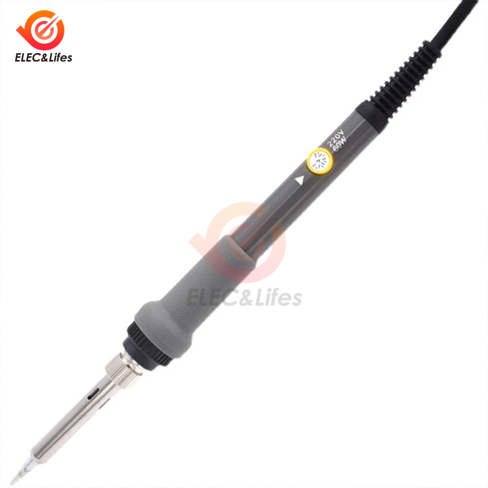 60W 220V Electric Soldering Iron Set Adjustable Temperature Welding Tools EU Plug 200-450 Celsius Gray/Red electric soldering irons