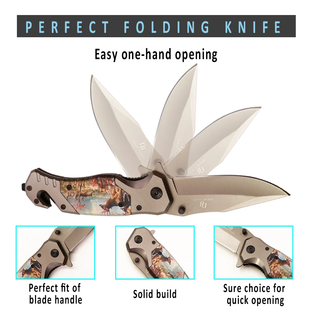 12 шт./лот ручка с 3D принтом лезвие высокого качества складной нож кемпинг Рыбалка