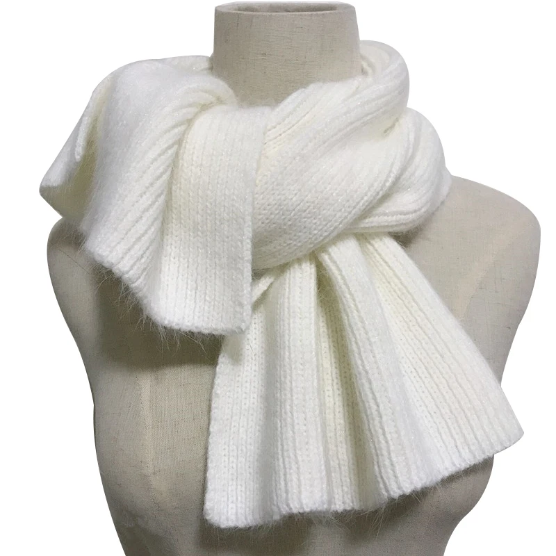 Cena Nowe luksusowe miękkie 70% prawdziwe futra królika Angora szalik kobiety niebieski czarny kobiet fular beżowy biały ciepły dzianiny damskie zimowe szaliki