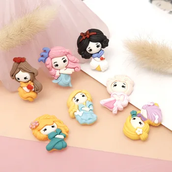 

8pcs Cute Resin Cartoon Princess Diy Material Slime Filler Accessories Clay Charms Playdough Tools Learning Toys for Children