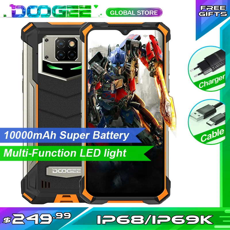 DOOGEE S88 Pro Rugged Phone 128GB 6GB LTE/WCDMA/GSM Nfc Adaptive Fast Charge Wireless Charging
