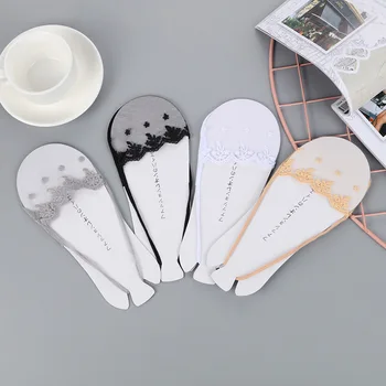 

2020 Summer Ultra-thin Breathable Boat Socks Women Fashion Lace Hollow Socks Non-slip Socks Women's Invisible Socks Wholesale