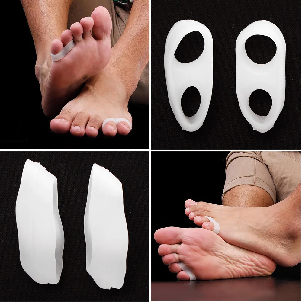 Toe Separators Toe Spreader Toe Corrector Finger Toe Separator Toe Protectors 1Pair Silicone Gel Little Toe Valgus Corrector Separator Straightener Protector