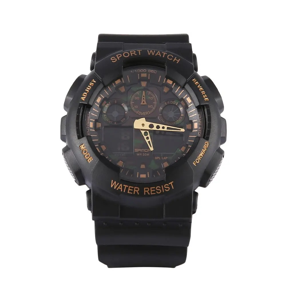 

Water-resistant Outdoor Sport Watch Dual Display Electronic Wrist Watch with LED Light for Men