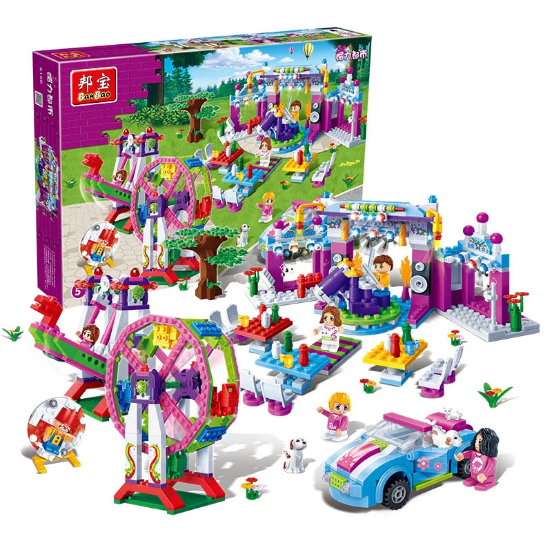 

[Small Particles] BanBao Educational Charm City Inserted Building Blocks GIRL'S Toy Gift