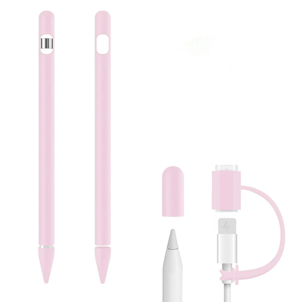 4 в 1 мягкий силиконовый чехол для Apple Pencil, 1 чехол для iPad, планшета, стилус, защитный чехол
