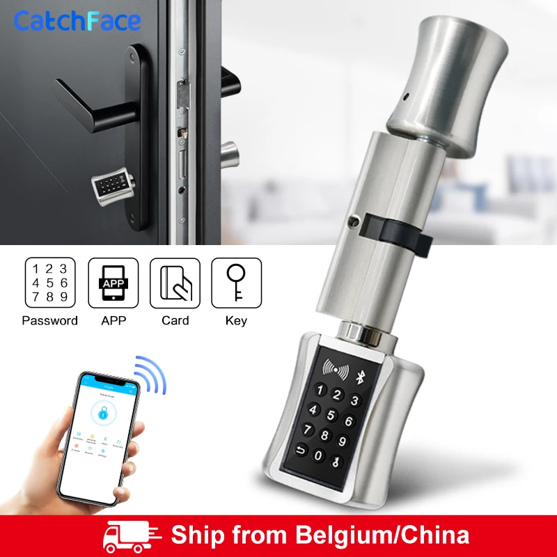 Smart Cylinder Lock With TTLock APP Keyless Electronic Door Lock Bluetooth Wifi Lock Digital Code RFID Card Electric Lock