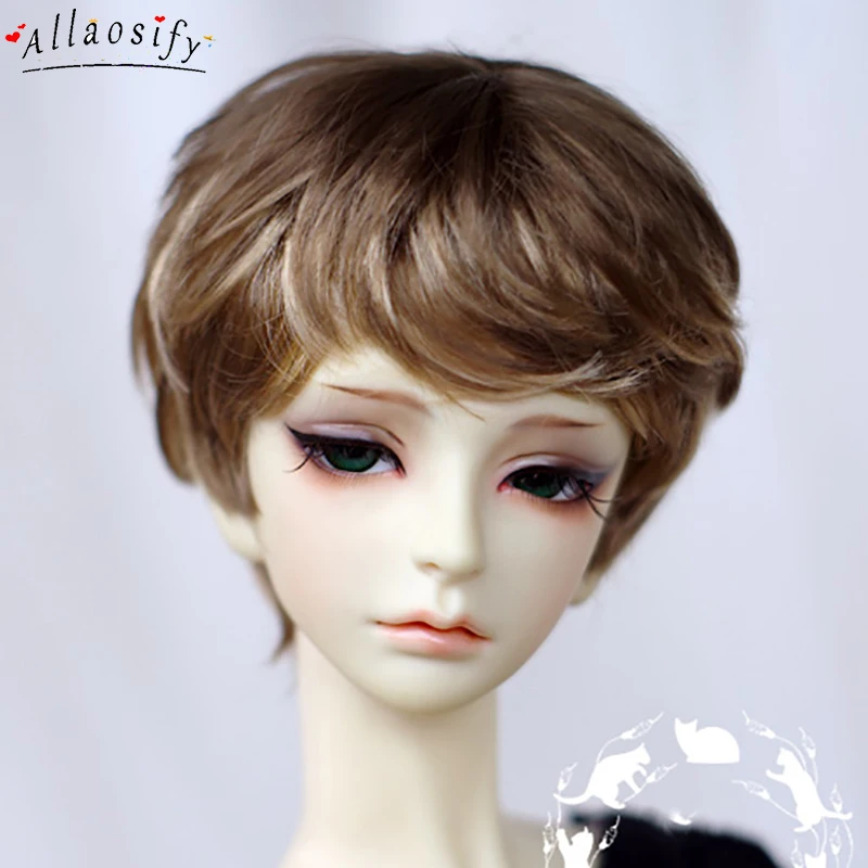 Парик Allaosify BJD для мальчиков 1 шт. коричневый короткий парик кукол 1/3 1/4 1/6 Bjd Lmitation