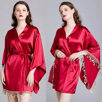 

Pajamas Women Sexy Sleepwear Silk Bathrobe Nightgown Home Suit Night Underwear Pijama Mujer Bielizna Nocna Quick Spot Delivery