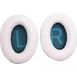 Premium Replacement Earpads Cushion for Over-Ear Headphones - High-Quality Protein Leather (White Blue mat LR)