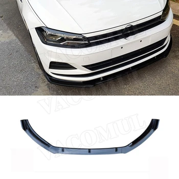 

3PCS/Set Front Bumper Lip Spoiler For Volkswagen VW Polo Plus 2019 ABS Head Chin Shovel Protector Car Styling