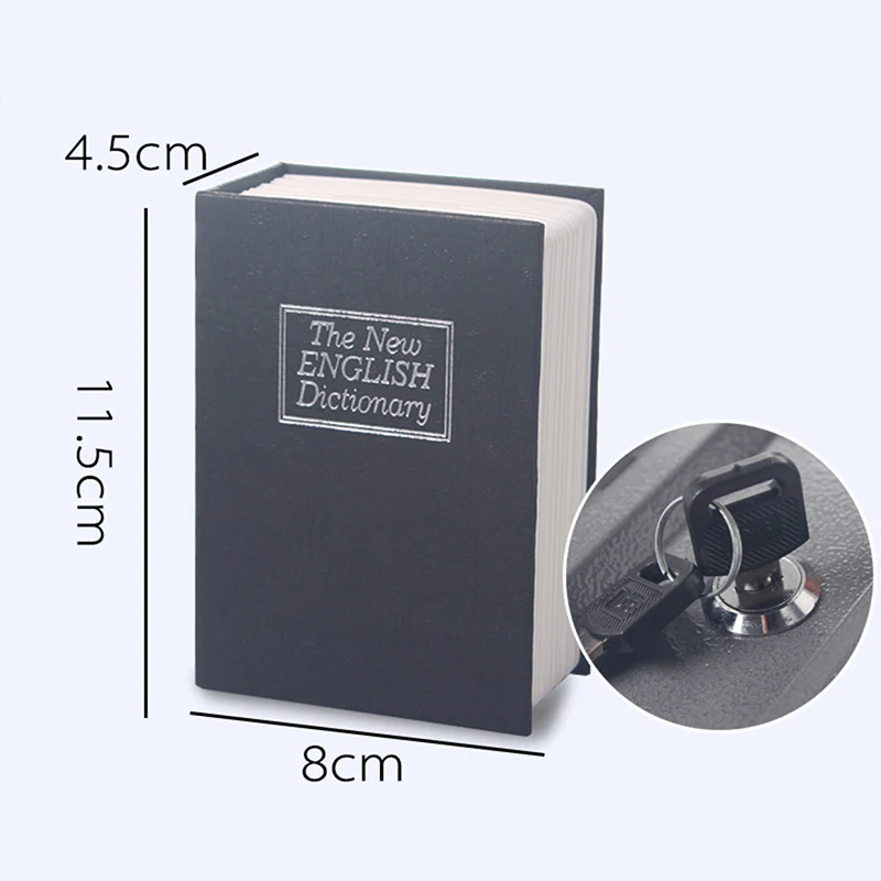 NEW Dictionary Shape Safe Box Book Money Hidden Security Lock Cash Coin Storage Box Key Locker - Цвет: As the picture show