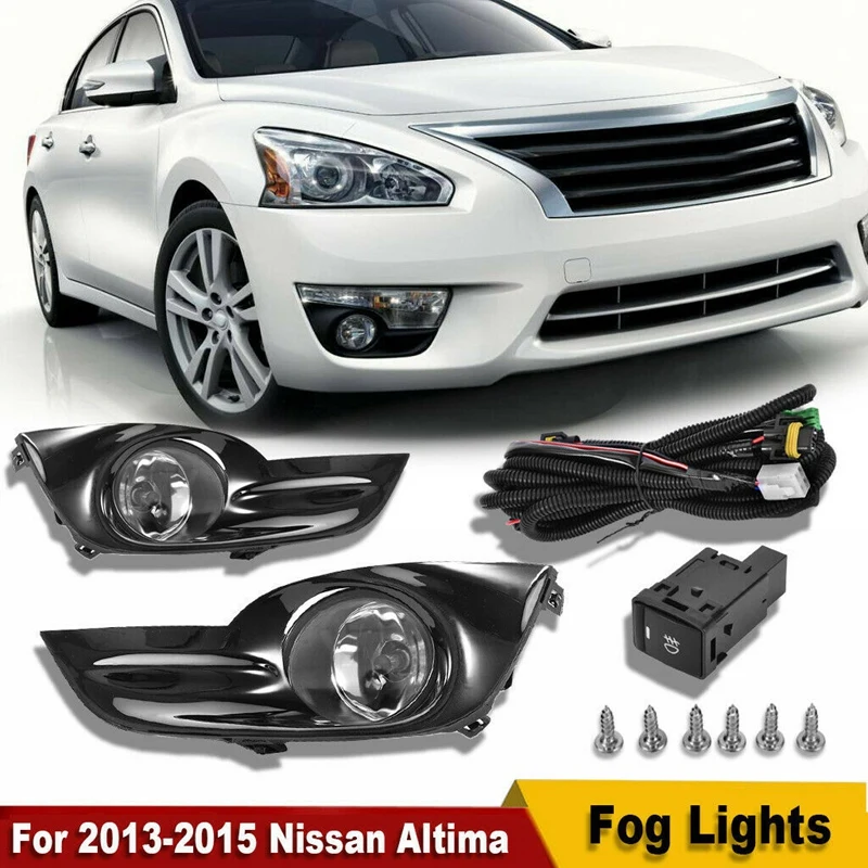 Для 2013- Nissan седан Altima 4Dr прозрачные Противотуманные фары комплекты переключатель+ жгут