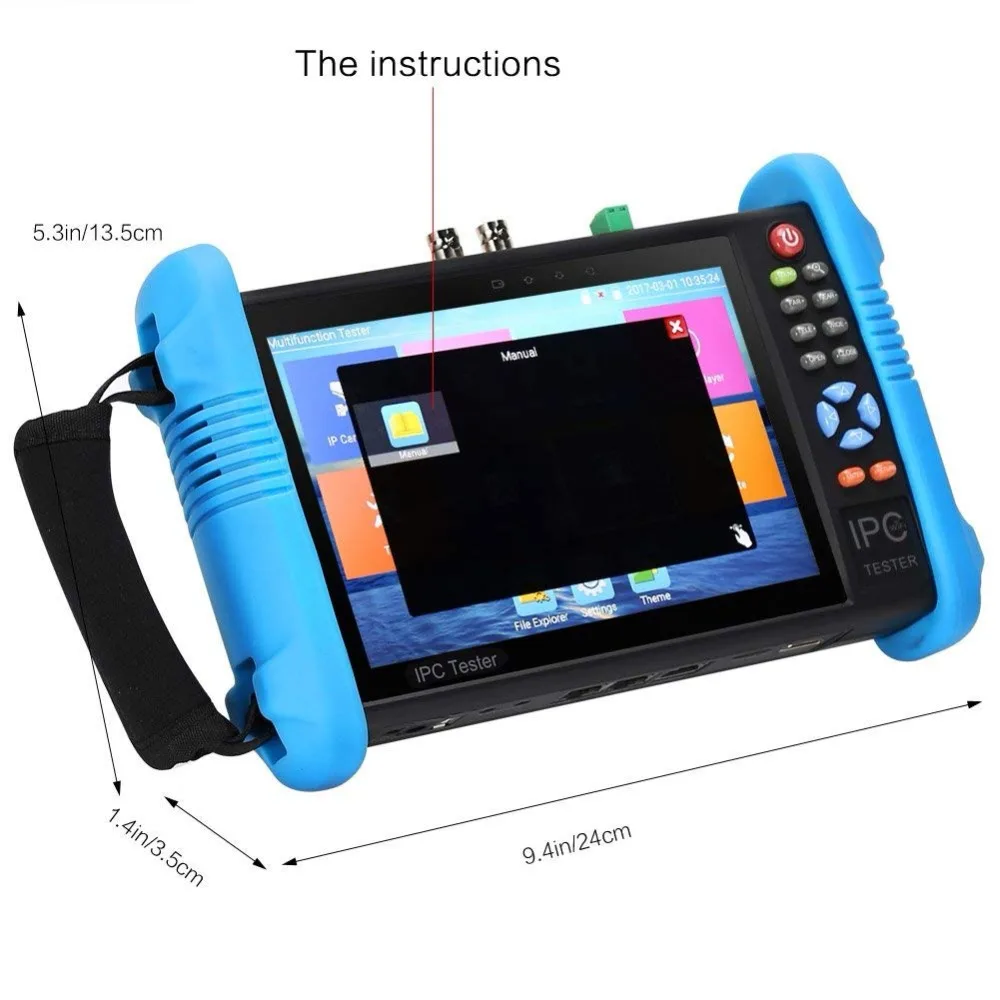 7 inch IPS Touch Screen H.265 4K IPC-9800 Plus IP Camera Tester CCTV CVBS Analog Tester Built in Wifi Dual Window Tester