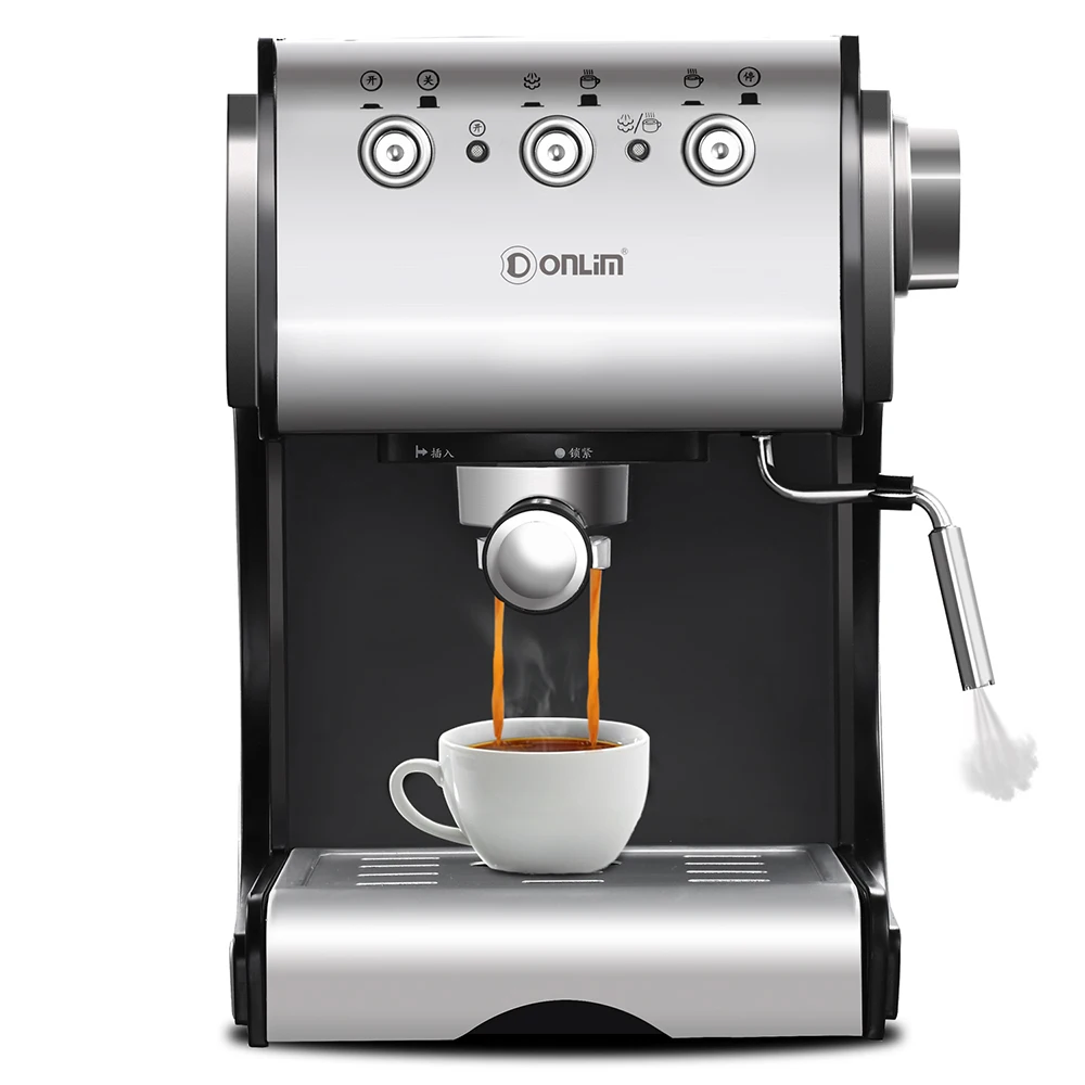 

20BAR Coffee Maker Machine Espresso Semiautomatic Commercial Steam Type Milk Steamer Dual Temperature Control