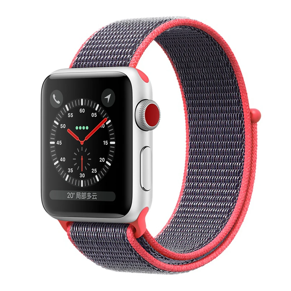 Electric Pink Нейлоновый ремешок для Apple Watch band series 5 iwatch 44 мм ремешок 38 мм 44 мм 40 мм iwatch sreies 4 3 2 pulseira браслет ремешок для часов - Цвет ремешка: Electric Pink
