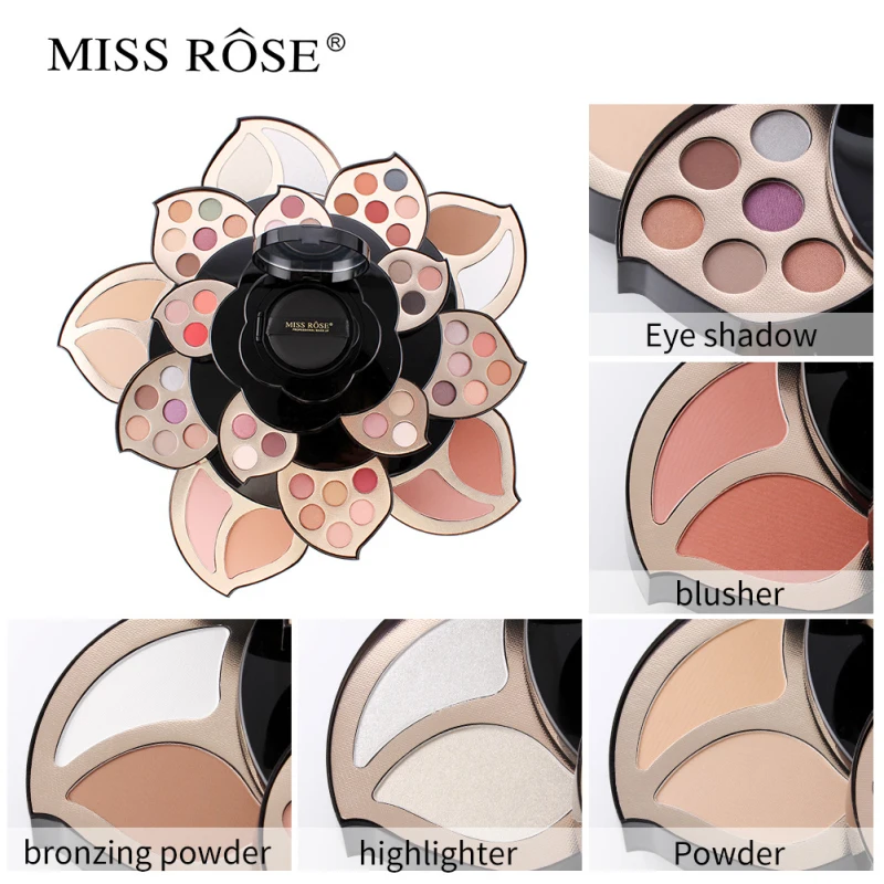 MISS ROSE plum blossom palette Professional Makeup Set kit Eyeshadow Pressed Powder Cheek Blusher face foundation | Красота и