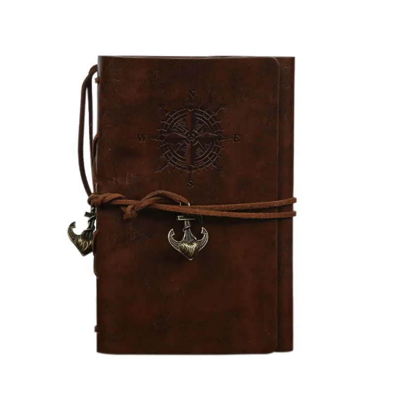 

1Pcs PU Leather Note Book Spiral Notebook Diary Notepad Vintage Pirate Anchors Replaceable Stationery Gift Traveler Journal S01