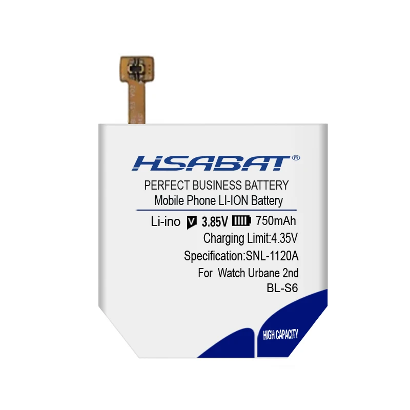 HSABAT Аккумулятор 750 мАч BL-S6 для LG Watch Urbane 2nd Edition LTE W200