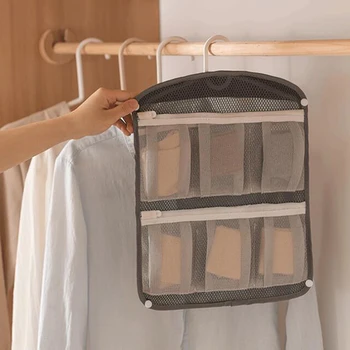 

Folding 6 Grid Storage Box Socks Toy Underwear Sorting Storage Bag Door Wall Hanging Closet Organizer Multifunction