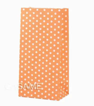 dot orange 10 шт крафт-бумажные пакеты для свадебной вечеринки, подарочная упаковка для конфет - Цвет: dot orange