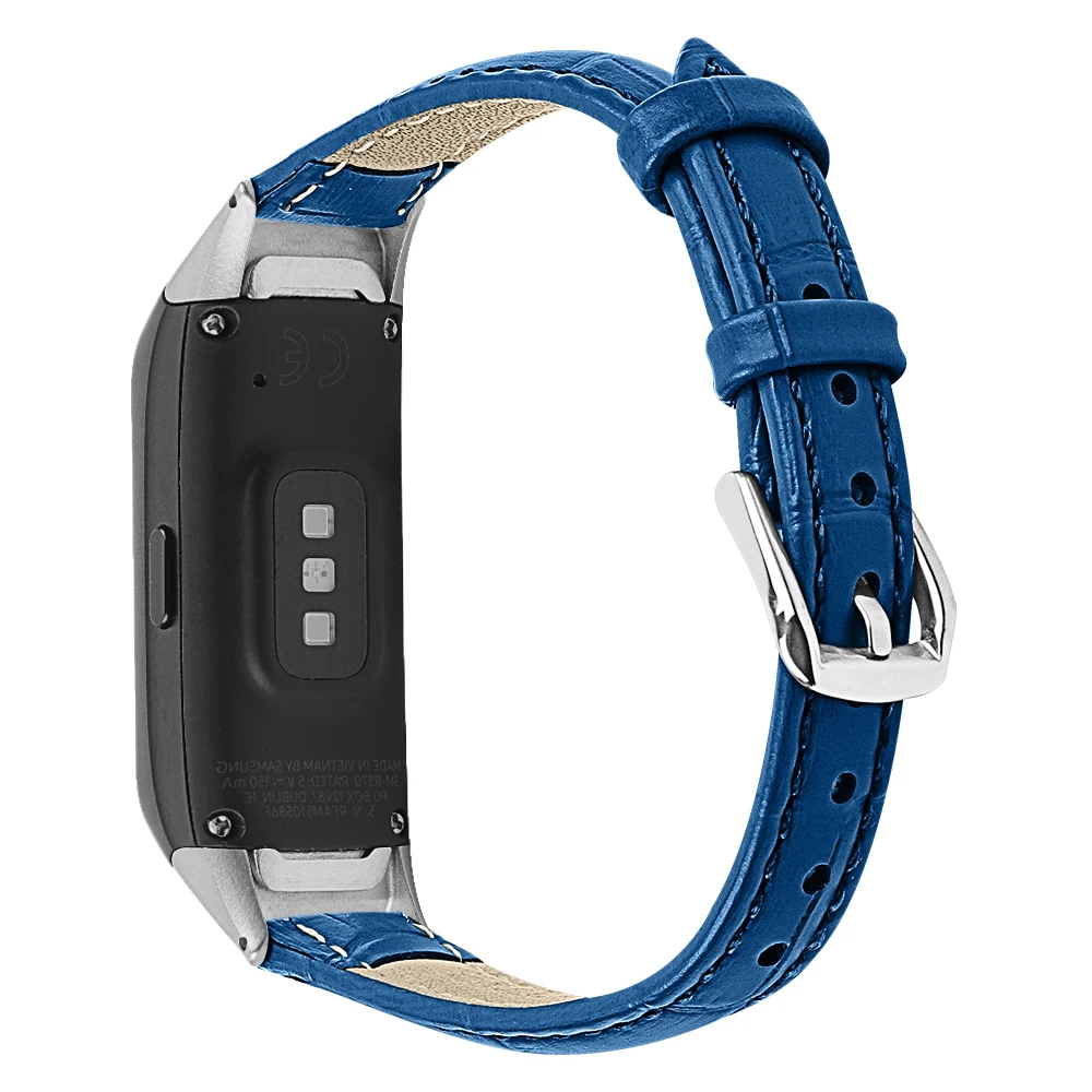 Кожаный ремешок для samsung Galaxy Fit SM-R370 ремешки для часов браслет подходит для SM-R370 смарт-ремень для часов - Цвет: Синий