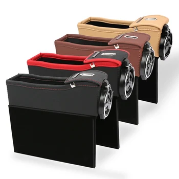 

For Car Console Seat Gap Side Cup Holder PU Leather Drink Bottle Phone Support Card Storage Box Auto Interior Organizer