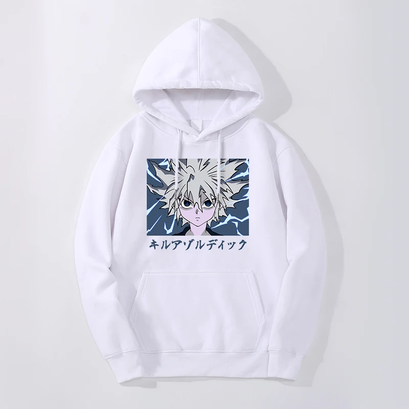 

2021 Autumn Winter Male Japan Anime HUNTER×HUNTER Oversize Thick Hoodie Sweatshirt Killua Zoldyck Warm Pullovers Fitness Hoody