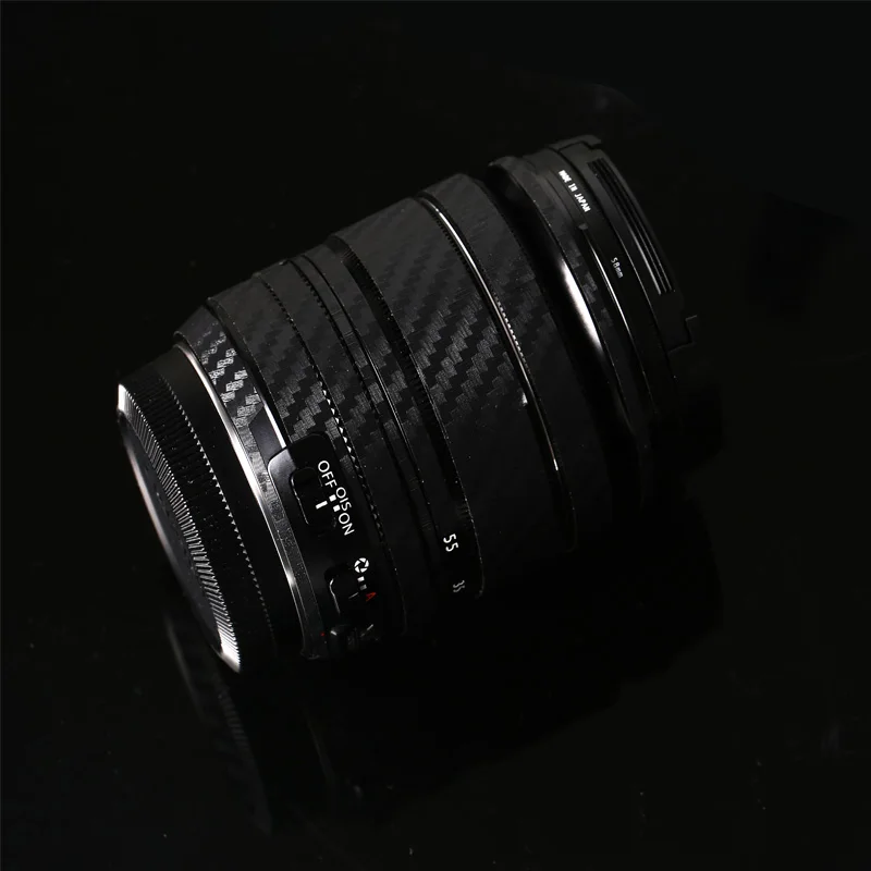 1-10 Набор для Fujifilm18-55mm Защитная пленка для объектива камеры углеродное волокно наклейки устойчивый к царапинам шероховатый клей отправка запасных наклеек