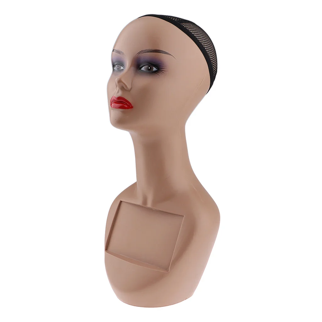 Mannequin 48cm Realistic Female Mannequin Head Display for Wigs Hats Scarves
