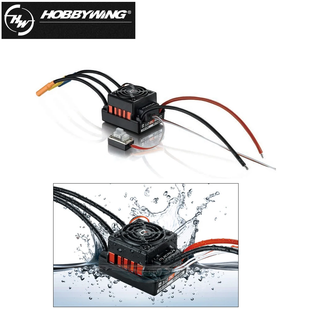 

Hot 1pcs Original Hobbywing QuicRun-WP-10BL60 Sensorless Brushless Speed Controllers 60A ESC for 1/10 Rc Car