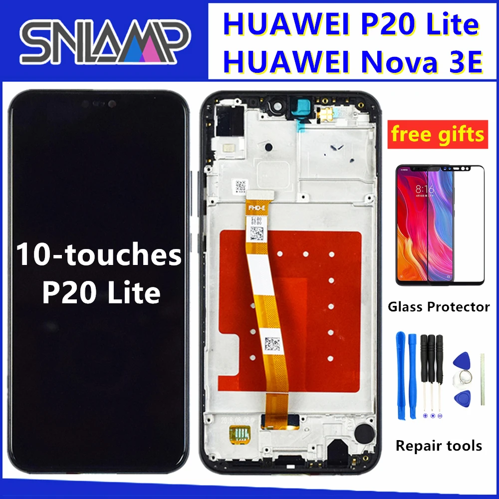 5 84 &quotОригинальный ЖК дисплей для HUAWEI P20 Lite сменный сенсорный экран с рамкой Nova 3E