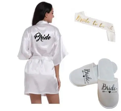 3 шт./комплект Женский Атласный халат кимоно|Халаты| |