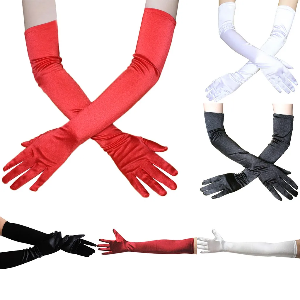 Модные женские зимние перчатки, мягкие сексуальные варежки для женщин, длинные перчатки для платья, однотонные Вечерние перчатки, клубный костюм, Rekawiczki#15