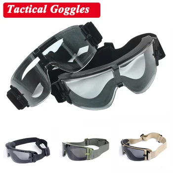 

USMC X800 Military Goggles Tactical Glasses Paintball Airsoft Hunting Combat Tactical Glasses 3 Lens