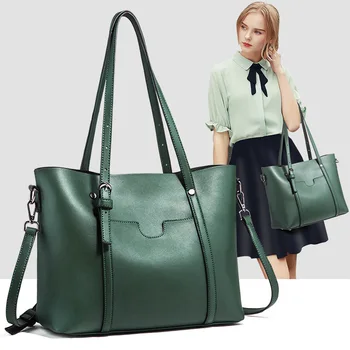 

New Fashion Large-Capacity Leather Women's Bag Simple One-Shoulder Portable Women's Tote Bag