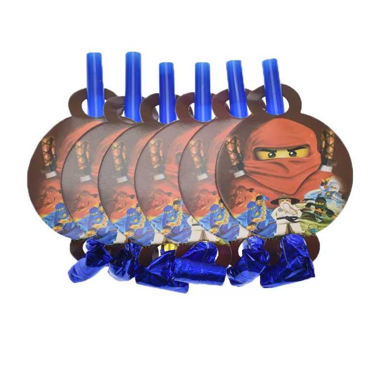 Blowout 6pcs Мальчики Дети сувениры Ninjago тема выдув с днем рождения ребенка душ свистки события вечерние украшения смешной шум производитель 6 шт./лот - Цвет: Blowout 6pcs