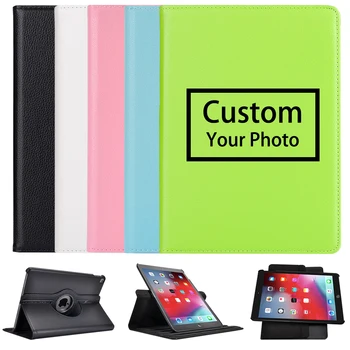 

360° Rotatable Back For iPad Pro 11 Case Custom Name Photo Logo Leather Cover Protective iPad 7th Generation Case Pro 12.9 2020