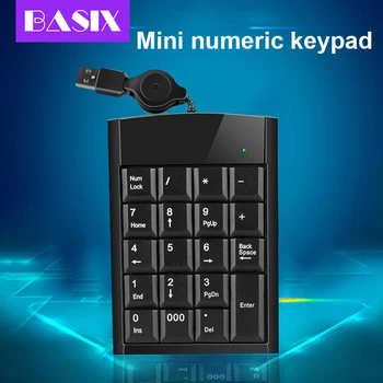 

USB Wired Keyboard Slim 19 Keys Silicone Air Touch Numerical Keypad Digital Number Pad Numeric Keypad Digital Keyboard