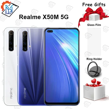 Перейти на Алиэкспресс и купить Оригинальный Realme X50m 5G мобильный телефон 6,57 дюймов 6G + 128G Snapdragon 76 5G Octa Core 48MP Quad Camera 30 Вт Дротика зарядка NFC Смартфон