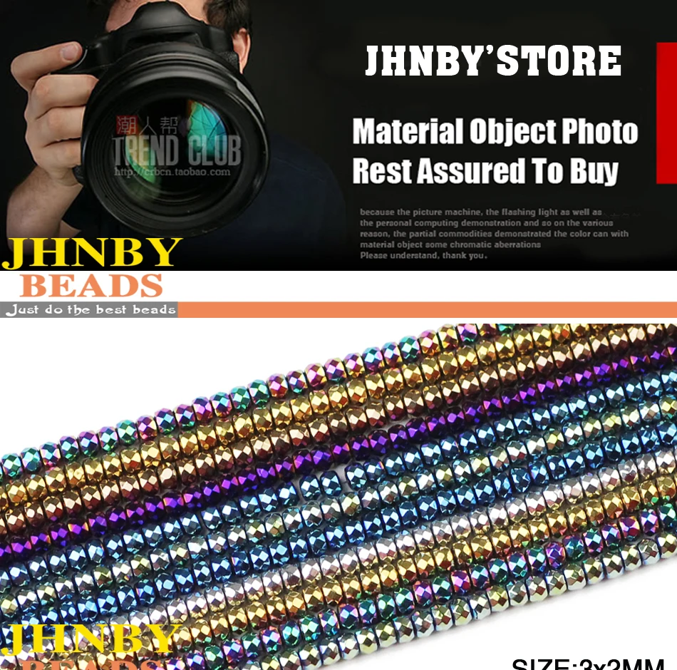 JHNBY, граненый плоский круглый черный гематит, 3 мм, 200 шт, натуральный камень, руда, плакированные бусины, ювелирные изделия, браслет, изготовление, сделай сам, аксессуары