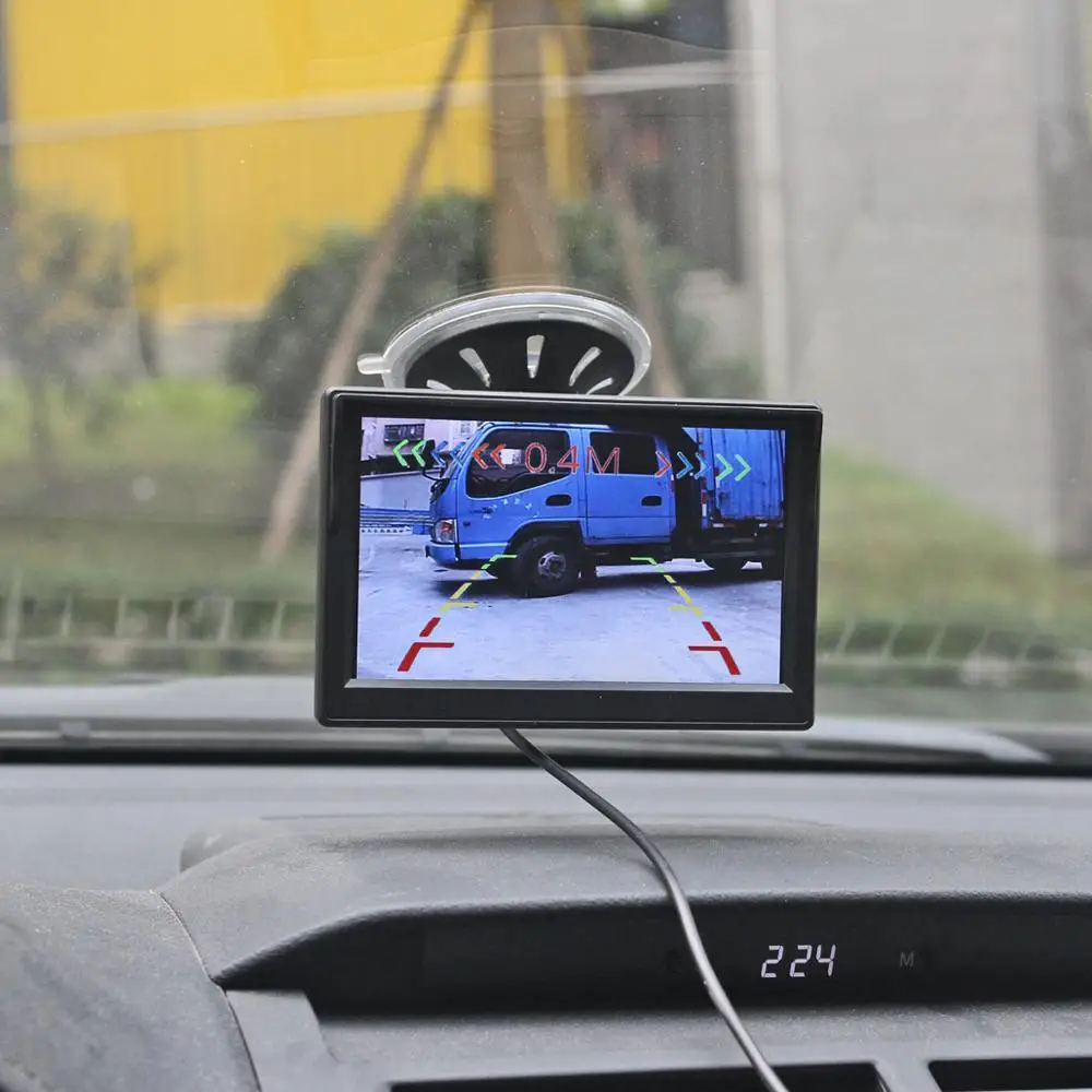 DIYKIT 5 дюймов TFT ЖК-дисплей автомобильный монитор+ Водонепроницаемый Видео парковочный радар Датчик Автомобильная камера заднего вида+ динамик