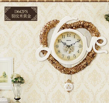 

European style creative design silent wall clock living room modern simple decoration clock three dimensional sculpture handmade