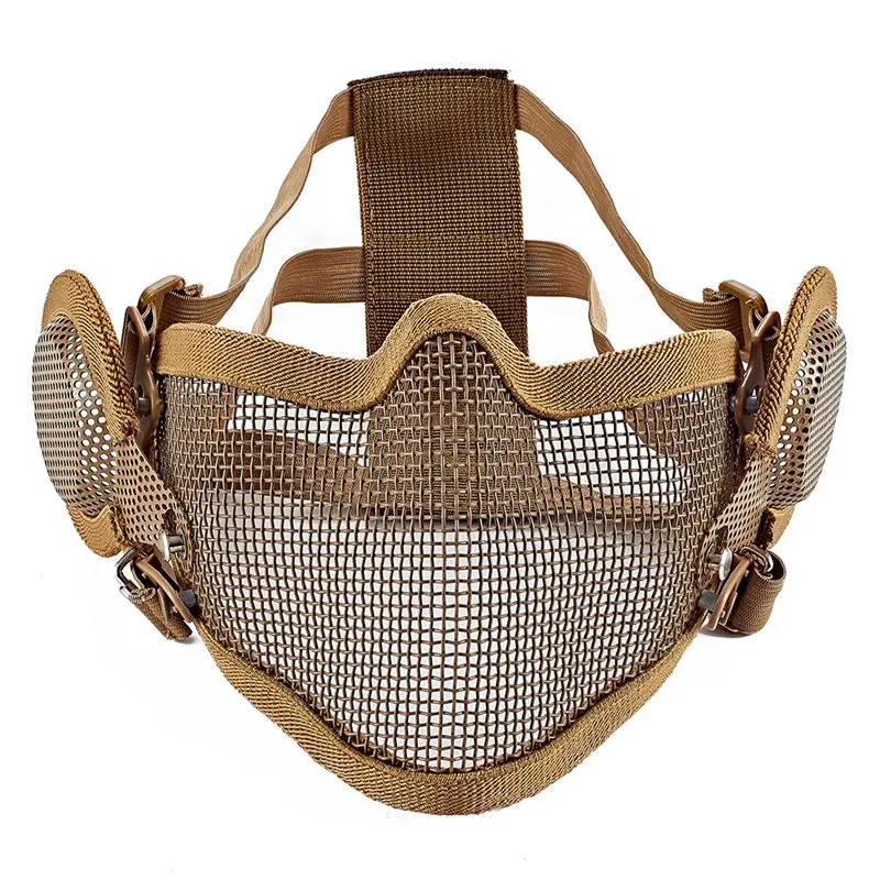 

(Tactical) Half Face Mask Breathable Soft Folding Mesh Mouth Ear Protector Outdoor Sports Accessories Profeshional Outdoor Item