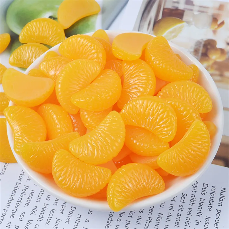 20 шт/сер DIY фруктовые кусочки апельсина поставки слаймов игрушка добавки поплавок наполнитель комплект пушистые грязи аксессуары мини слизи глина детей
